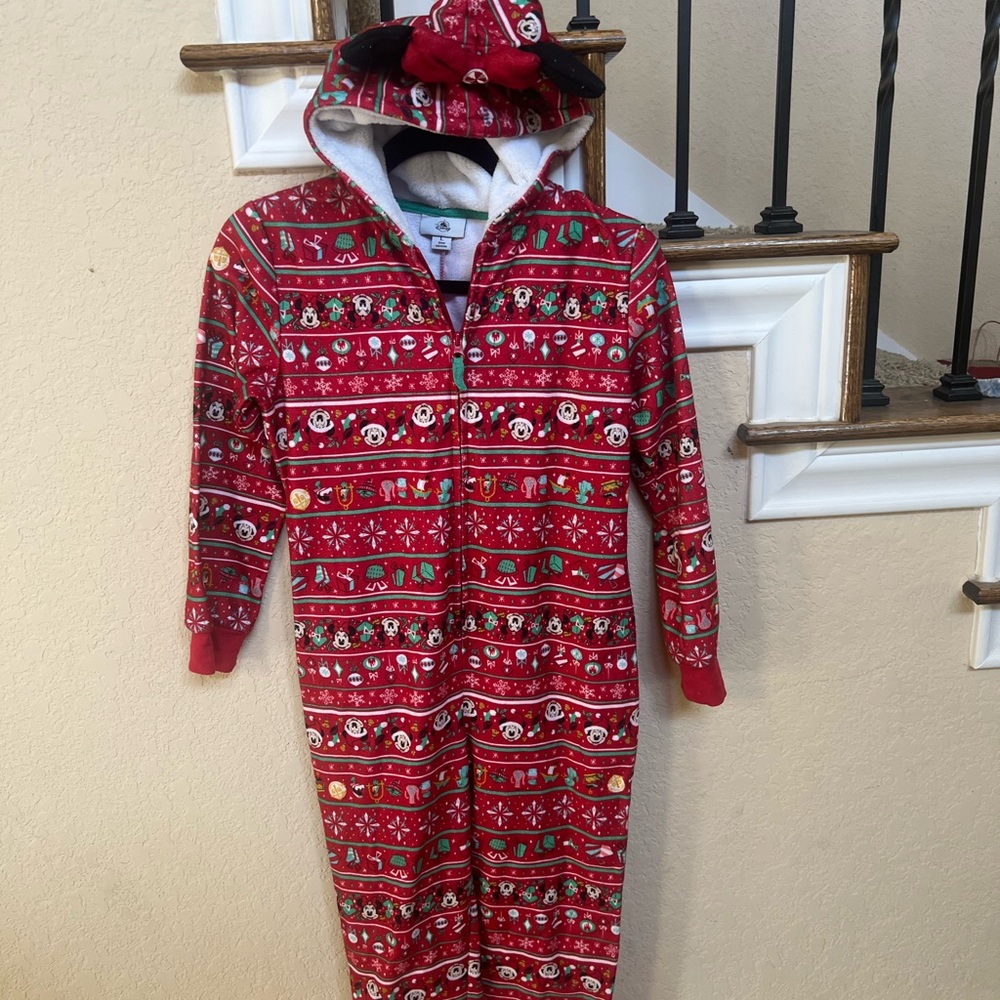 Disney Red and Green Festive PJ Onesie